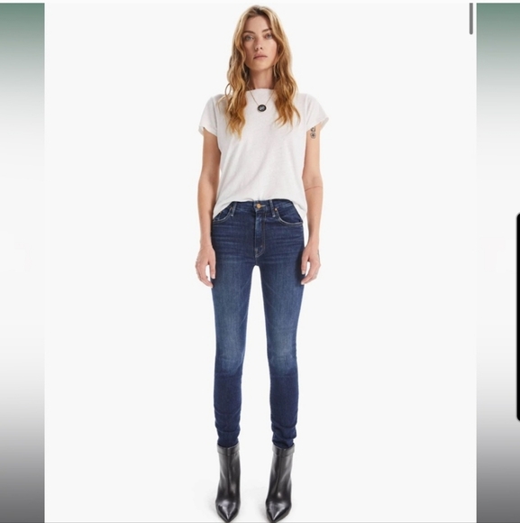 MOTHER Denim - MOTHER High Waisted Looker Skinny Jeans Teaming Up Wash Size 26